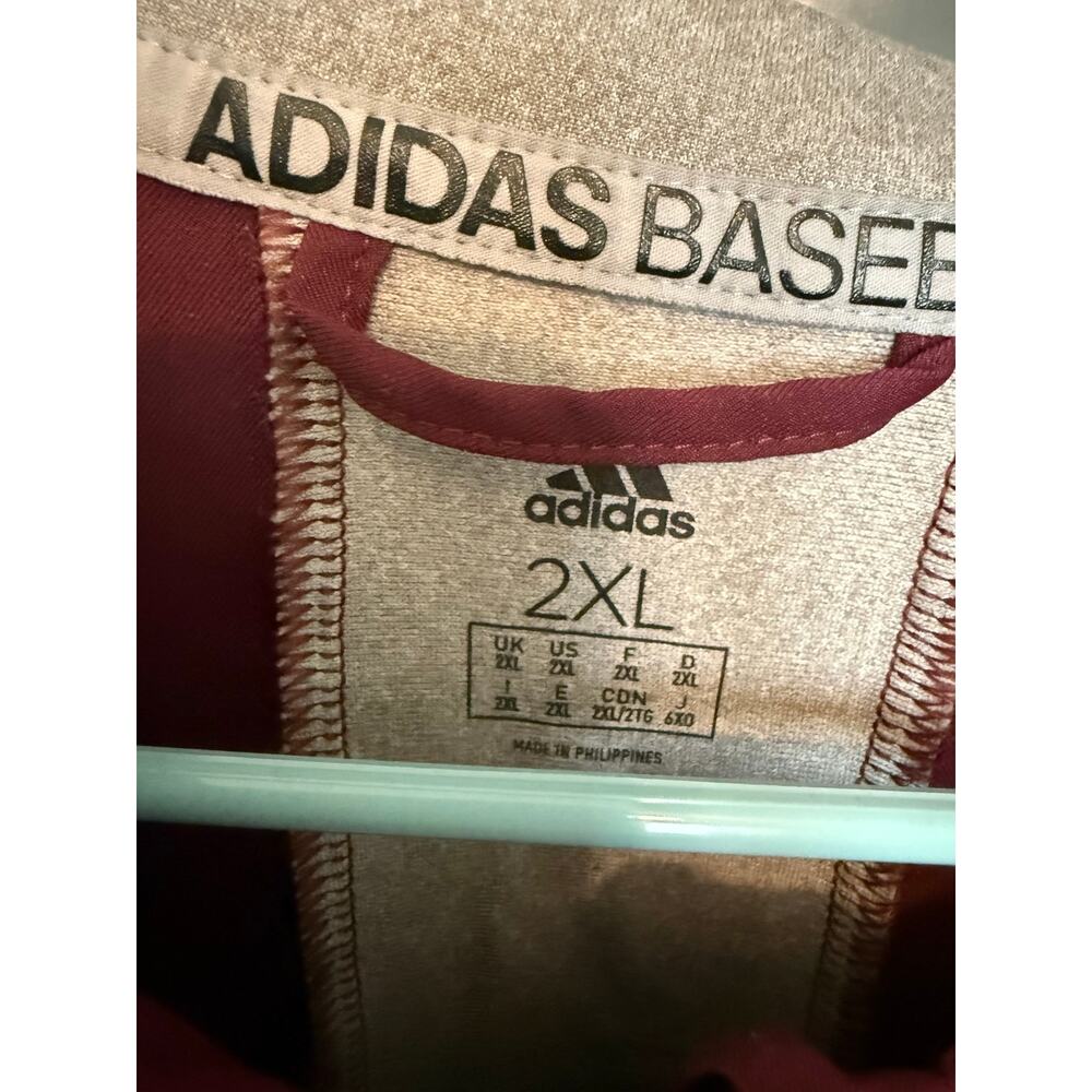 Adidas Baseball Mississippi State Bulldogs 2XL Quarter Zip Dugout Jacket Maroon - Picture 4 of 9